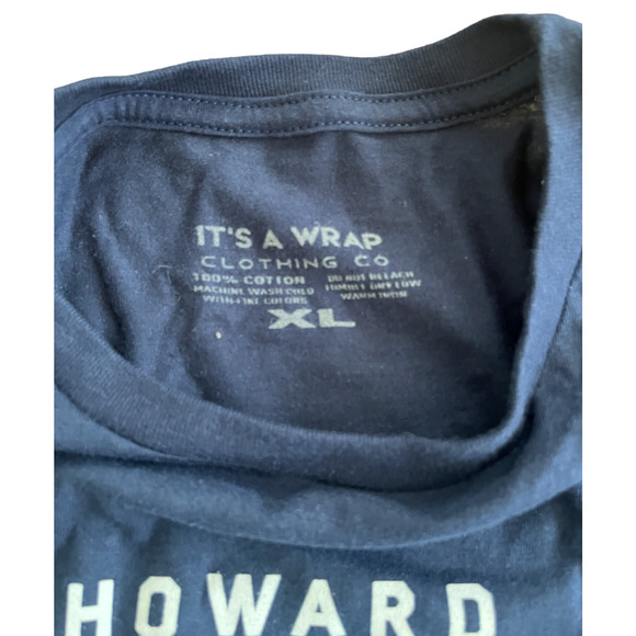 Howard University T Shirt Bison HBCU Adult XL Navy Blue Logo Crew Neck Mens NWT - Picture 3 of 6